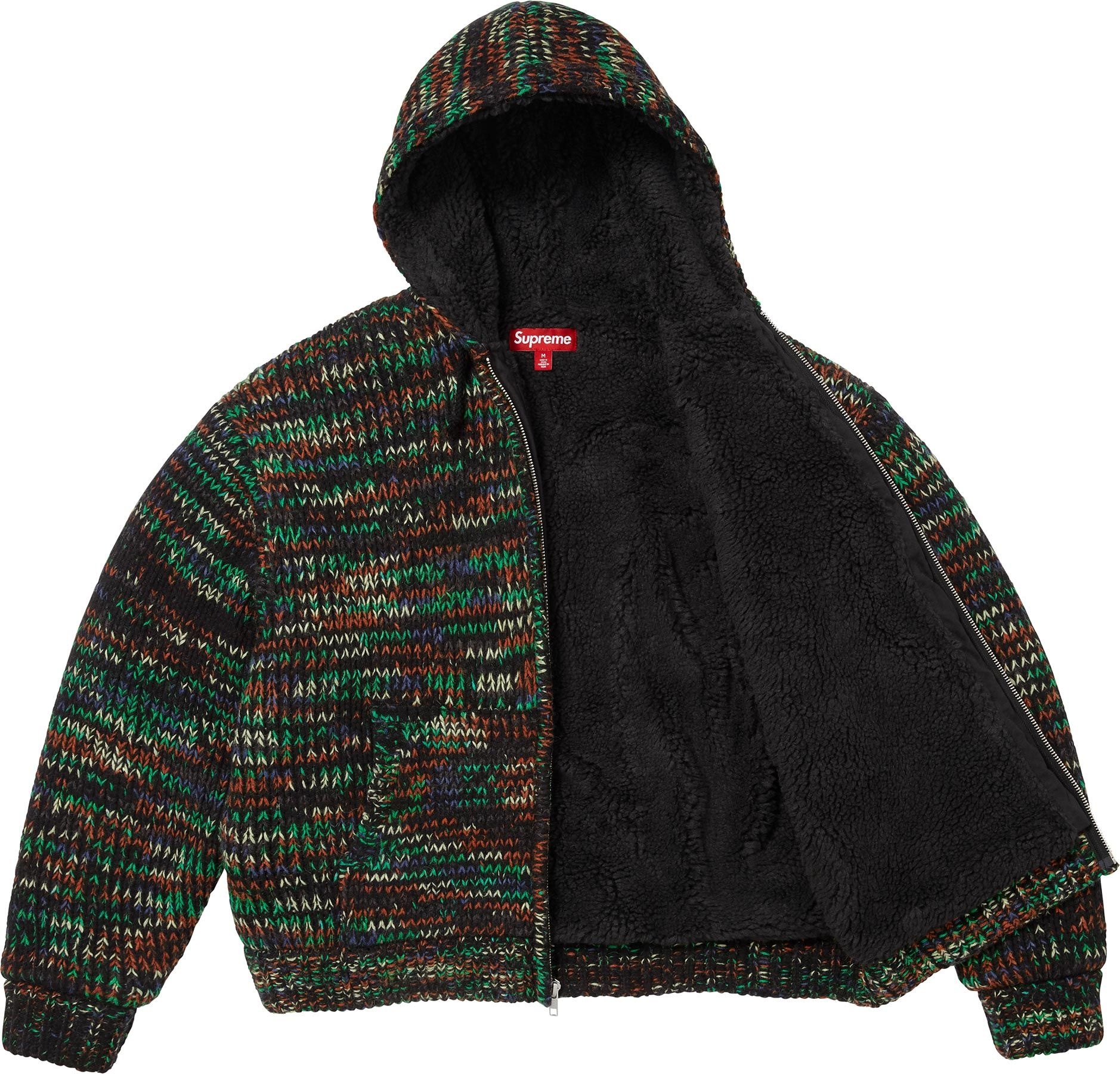 Faux Shearling Lined Zip Up Hooded Sweater view 15